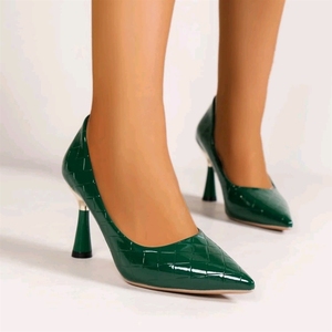 Escarpins à <span class=keywords><strong>talon</strong></span> <span class=keywords><strong>aiguille</strong></span> et bout <span class=keywords><strong>pointu</strong></span> pour femme, Nouveauté 2025, en cuir verni, élégants pour le bureau - Product Image 4