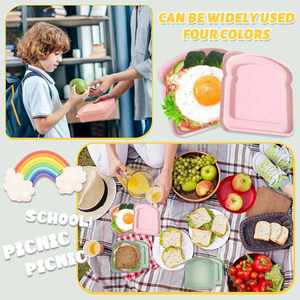 Custom Logo Reusable Bread Shaped Sandwich Lunch <b>Box</b> Food Container for Back to School Giveaways - Product Image 6
