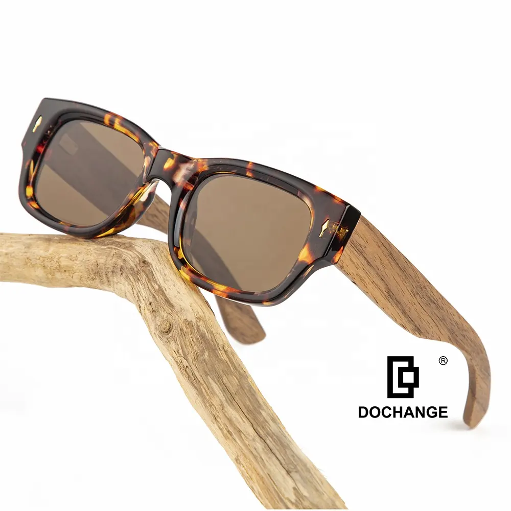 2024 New Trendy UV400 Polarized Oversized wood sunglasses polarized plastic bamboo eco-friendly sun glasses shades