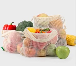Bolsa de Algodón Orgánico Biodegradable, Ecológica, Libre de Plástico, Reutilizable para Verduras y Productos Agrícolas - Product Image 3
