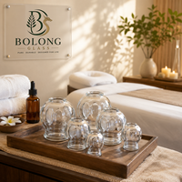 Verre de massage chinois pour ventouses, personnalisé avec logo, écologique, recyclable, professionnel, transparent, imprimé sérigraphié