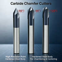 Foret de centrage en carbure monobloc GLOWON à 90 degrés, fraise à chanfreiner à 2 dents, outil de centrage CNC pour l'usinage des métaux