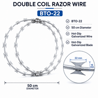 Fil de fer double spirale BTO-22 de 50 cm, rouleau de 10 m, galvanisé à chaud, pour protection, fourni par le fabricant