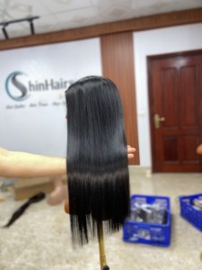 Perruque de luxe en cheveux humains vietnamiens, cheveux vierges bruts, cuticule complète, texture naturelle, longueur personnalisée, vente en gros - Product Image 2