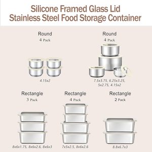 304 Stainless Steel Silicone Lid Fresh-Keeping Heat Preservation Rectangle <b>Lunch</b> <b>Boxes</b> for Office Workers - Product Image 2