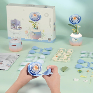 Robotime Rokr DIY Blumen-Bausatz Handgemachtes Geschenk Spielzeug AF01S Sternen-Kamelie Lampe 3D Plastik-<span class=keywords><strong>Puzzle</strong></span> - Product Image 4