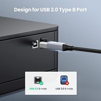 Câble d'imprimante UGREEN USB B vers USB C, câble MIDI USB C 3FT, câble d'imprimante tressé en nylon pour MacBook Pro/Air