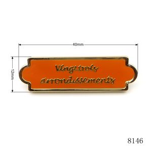 Placa de Metal con Logotipo <span class=keywords><strong>para</strong></span> Bolso de Mujer, Placa de Aleación de Zinc con Esmalte Suave, Placa con Nombre de Logotipo Grabada Personalizada - Product Image 2