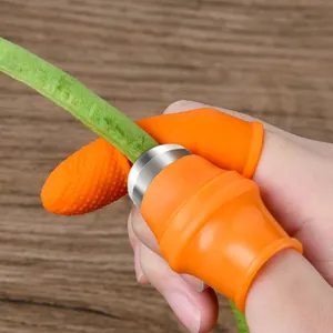 Parmak koruyucu silikon başparmak bıçak koruyucu dişliler kesme sebze bıçak hasat sıkıştırma tesisi bıçak makas eldiven