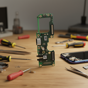 Placa conectora de carga USB tipo C con conector de audio y micrófono para Oppo Reno7 5G - Product Image 3