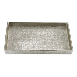 Aluminium Pattern Design Serving Tray for Table Centerpieces Decor 2024 Arrival Rectangle Shape Serving Foods Tray Best Seller