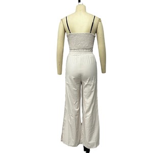 ชุดเซ็ต 2 ชิ้น เสื้อสายเดี่ยวเซ็กซี่สำหรับผู้หญิง พร้อมกางเกงขายาวเอวยางยืด แฟชั่นมาใหม่ - Product Image 4