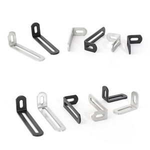 Étagère d'angle en forme de L en acier inoxydable épais, supports d'étagère noirs pour meubles en bois, angle métallique à 90 degrés, équerre d'angle - Product Image 3