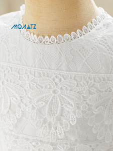 MQATZ Robe de baptême princesse pour bébé fille Robe de baptême col rond en dentelle brodée pour 1 à 3 ans pour les mariages et les fêtes - Product Image 5