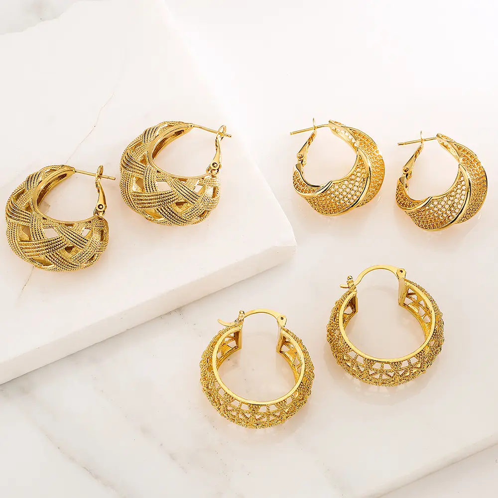 Филигранные серьги-кольца, позолоченные дизайнерские уникальные стильные модные украшения для девочек, широкие ажурные серьги-кольца