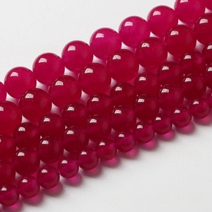 2025 Hot Selling Natural <strong>Stone</strong> Deep Rose <strong>Red</strong> Chalcedony 6-10mm <strong>Jade</strong> Beads DIY Bracelet Necklace Accessories Wholesale - Product Image 2
