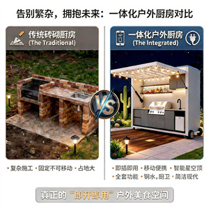 Cocina Móvil Prefabricada de Aleación de Aluminio para Acampar al Aire Libre Zhongtuo Yaojian con Iluminación LED para Uso en Jardín - Product Image 4