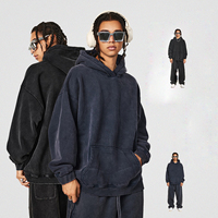 Sudadera con capucha retro de algodón 100% de alto gramaje, estilo urbano, oversize, unisex, con cremallera, lavado ácido, estilo vintage