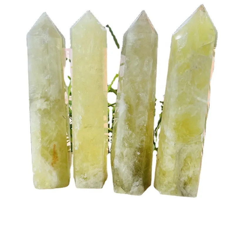Wholesale Natural Yellow Quartz Crystal Large Point Gemstone Wands Citrine Tower For Decoration