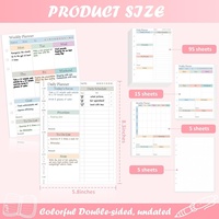 Pages de Rechange pour Agenda A5 – Inserts Quotidiens, Hebdomadaires et Mensuels pour Classeur à 6 Anneaux – Recharges de Planners Non Datés – Papier de Rechange pour Liste de Tâches