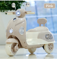 Sepeda Motor Listrik Anak 6V dengan Musik Edukasi Dini, Gaya Retro Vespa, Motor Anak yang Aman dan Bergaya