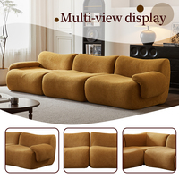 Canapé d'angle en L de style antique, design italien, pour petit salon, combinaison modulable, modèle en tissu de luxe