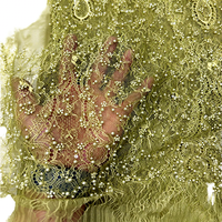 Nouvelle robe de soirée pour femme en dentelle Chantilly écologique, tissu brodé de perles et de paillettes, nylon