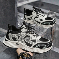 Chaussures de course pour hommes, respirantes, légères, avec soutien de la voûte plantaire, antidérapantes, en mesh, à lacets, design sportif