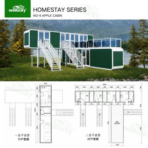 WELLUCKY Maison <span class=keywords><strong>de</strong></span> luxe en forme <span class=keywords><strong>de</strong></span> cabane pour le développement <span class=keywords><strong>de</strong></span> sites <span class=keywords><strong>de</strong></span> glamping, <span class=keywords><strong>villa</strong></span> préfabriquée à vue panoramique avec solutions d'aménagement intérieur personnalisées - Product Image 3