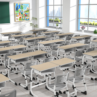 Meubles de classe modernes, table d'étude, petite table avec tiroirs, bureau et chaise réglables en hauteur pour les élèves