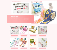 En gros Personnalisé Imprimé Kawaii DIY pour Washi Tape Rouleaux Adhésif Acrylique Logo sur Feuille de Masquage Colorée