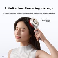 Peigne de massage électrique transfrontalier le plus vendu pour le cuir chevelu, fonctions de grattage, pétrissage et vibration, masseur étanche à lumière rouge