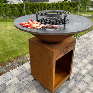 Corten Thép Lửa Pit Bbq Với Lưu Trữ Gỗ Corten Nướng Than Thịt Nướng Lửa Pit - Product Image 4