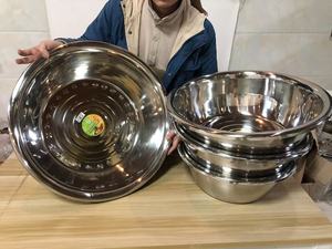 Thép không gỉ bát lớn rửa lưu vực Bát kim loại lớn bát tròn cho nhà bếp 45cm-80cm đường kính - Product Image 3