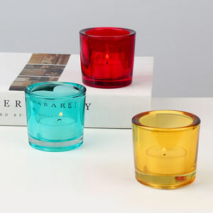 キャンドルホルダーカップタンブラー80Ml小型クリアカラーガラス香り付きキャンドルホルダー - Product Image 1