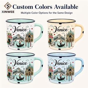 Taza de Café de Cerámica con Diseño de Venecia, Italia, con Estampado de Dibujos Animados y Diseño de Canales de la Basílica, para Venta al por Mayor, Personalizable OEM/ODM - Product Image 2