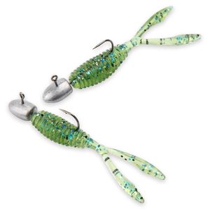 Señuelo de pesca suave doble cola señuelo de pesca suave 20 unids/lote 0,4g 3,5 cm Ajing Rockfish Jig Swimbait gusano Lucio señuelo cebo - Product Image 6