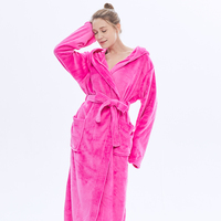 Peignoir épais en molleton de flanelle doux et respirant en polyester 100% de luxe pour femmes vente en gros