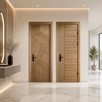 Portes intérieures en bois massif avec peinture composite imperméable pour villa, appartement, hôtel, chambre, bureau, finition chêne moderne de luxe