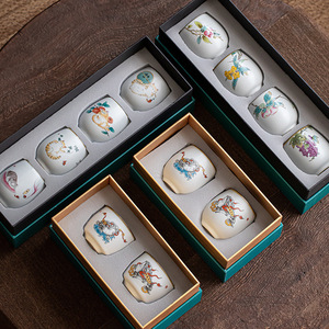 Service à thé <span class=keywords><strong>Kung</strong></span> <span class=keywords><strong>Fu</strong></span> tasse de dégustation de thé grande capacité Master Cup boîte-cadeau Film d'ouverture supportable bol à thé en porcelaine tasse à thé boîte-cadeau - Product Image 1