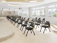 Chaise de conférence pliable avec tablette d'écriture noire, chaise de négociation professionnelle pour salle de classe intelligente