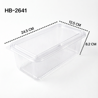 Transparante wegwerp voedselbewaarbox met veilige sluiting, lekbestendige container voor brood, fruit & snacks