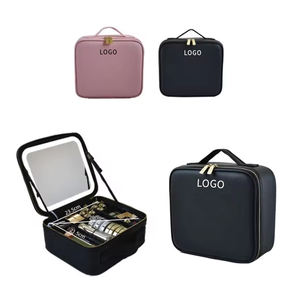 กระเป๋าเก็บเครื่องสำอางพร้อมกระจกไฟ LED กระเป๋าเก็บเครื่องสำอางสำหรับเดินทางความจุสูง - Product Image 6