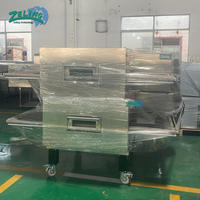 Nouveau four à pizza industriel à gaz de 32 pouces en acier inoxydable avec chaîne de convoyeur continue et machine de cuisson à convection 3D