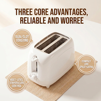 Petit grille-pain compact 2 tranches avec fonction d'annulation à une touche, contrôle de la température à plusieurs niveaux, grille-pain pour la maison et la cuisine