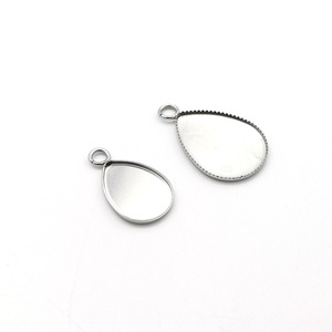 Stainless Steel Gemstone Settings Mixed Shapes Pendant Bases For Necklace Making Smooth Steel Color - Product Image 2
