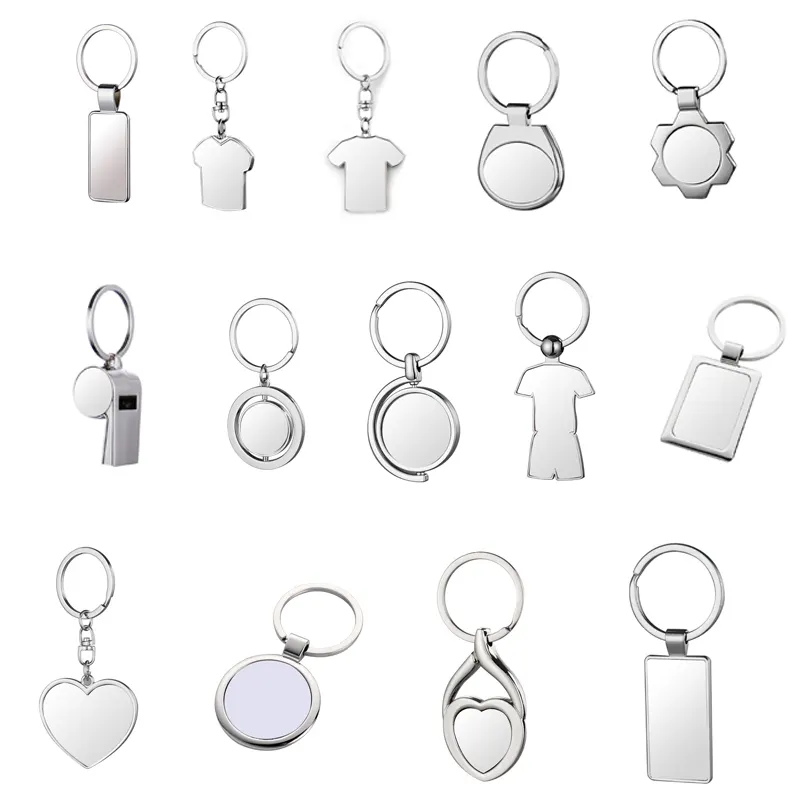 Manufacturer sales custom logo souvenir keychain marketing gift sets promotion sublimation blank keychains