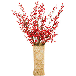 กิ่งเบอร์รี่สีแดงประดิษฐ์ 58 ซม. ดอกไม้ผ้าไหม ตกแต่งบ้าน ของตกแต่งงานแต่งงานปีใหม่ - Product Image 5