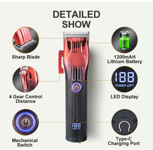 Máquina Cortapelos con Pantalla LCD, Nueva, para Barbería, Máquina de Corte de <span class=keywords><strong>Pelo</strong></span>, Marca Privada - Product Image 3