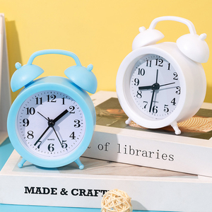 Đồng hồ báo thức mini tròn phòng ngủ sáng tạo đầu giường đồng hồ báo thức nhỏ phòng khách kỹ thuật số Đồng hồ nhựa sinh viên thạch anh - Product Image 2